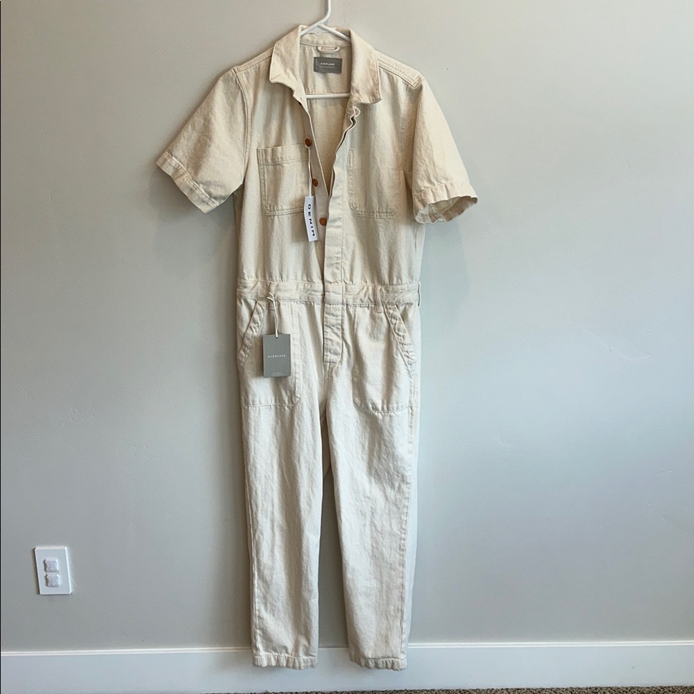 Everlane Off-White Jumpsuit with Pockets